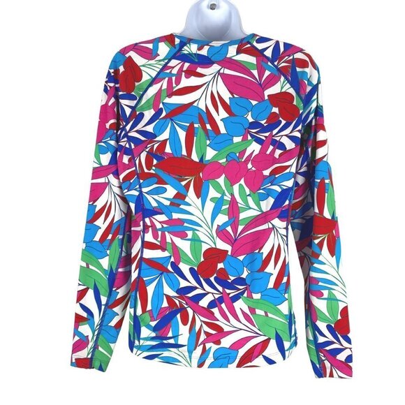 Coolibar Swim Shirt Small‎ Hightide Long Sleeve UPF 50+ Leaves Print TP-2129 - Picture 5 of 9